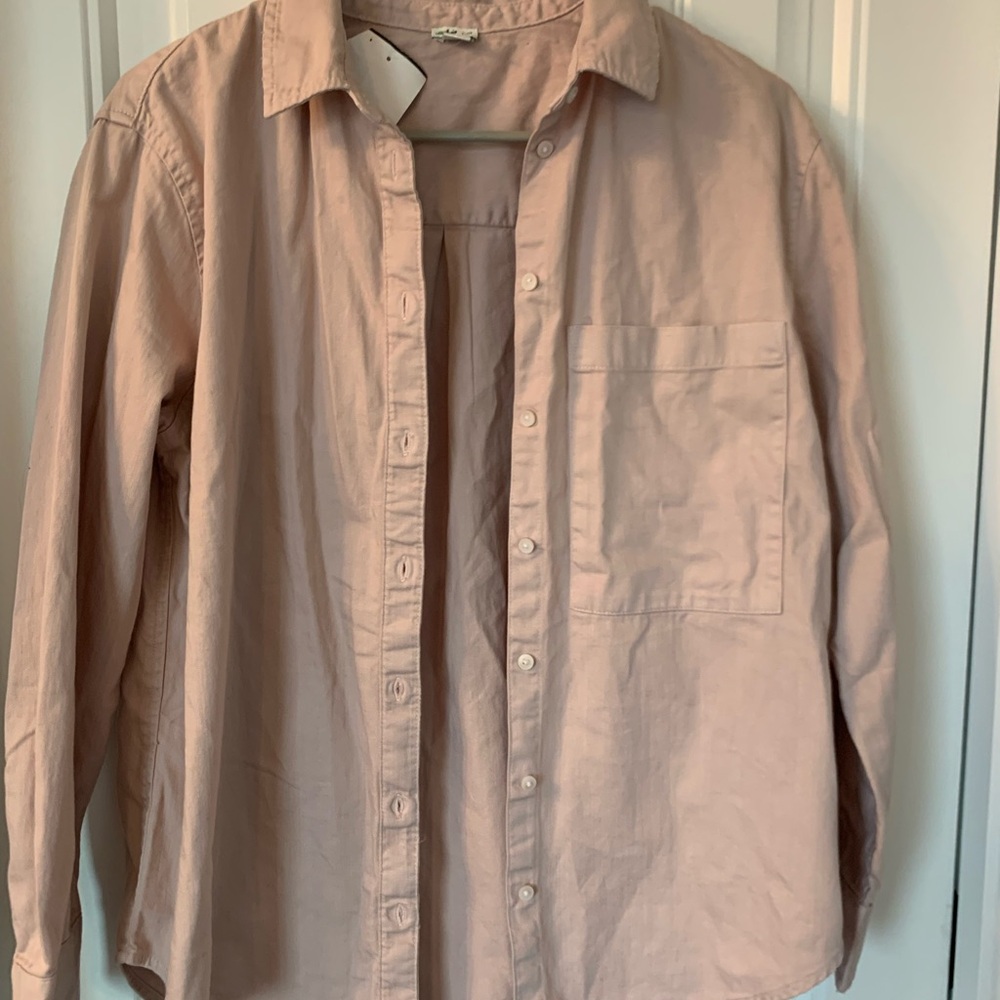 Aerie Pink Button-Up Shirt